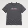 Advocate Support Empower Love Hearts Tee Dark Heather Grey t-shirt, front