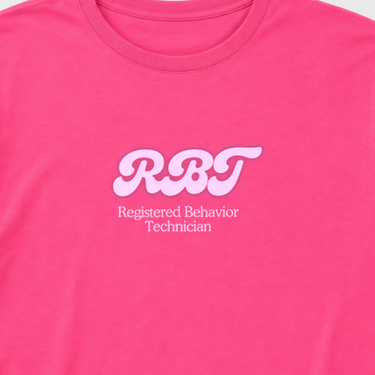 RBT Groovy Tee Heliconia t-shirt, design close-up
