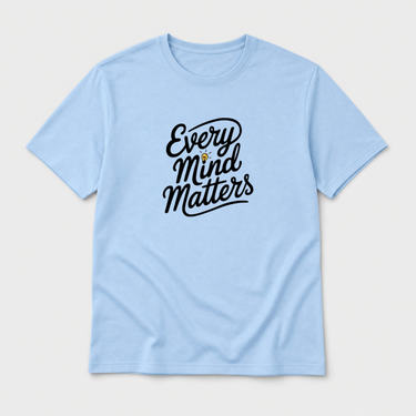 Every Mind Matters Tee Light Blue t-shirt, front
