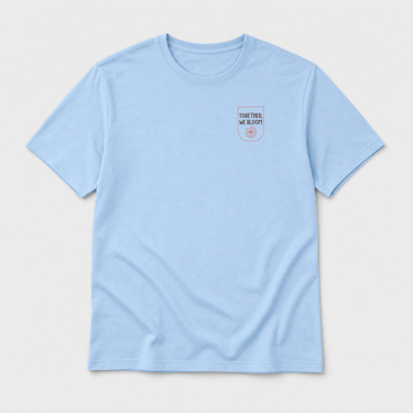 Together We Bloom Tag-Free Tee Light Blue t-shirt, front
