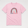 SPEDucator Boho Rainbow Tee Light Pink t-shirt, front