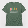 BCBA - Board Certified Behavior Analyst College Style Tee Military Green t-shirt, front