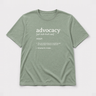 Advocacy Definition Tee Sage t-shirt, front