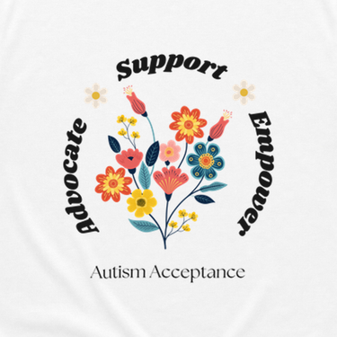 Advocate Support Empower Tee White t-shirt, back design close-up