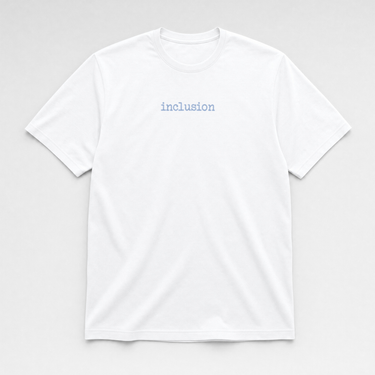 Inclusion Statement Tag-Free Tee White t-shirt, front
