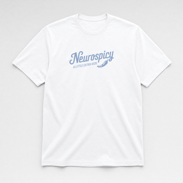 Neurospicy Tag-Free Tee White t-shirt, front