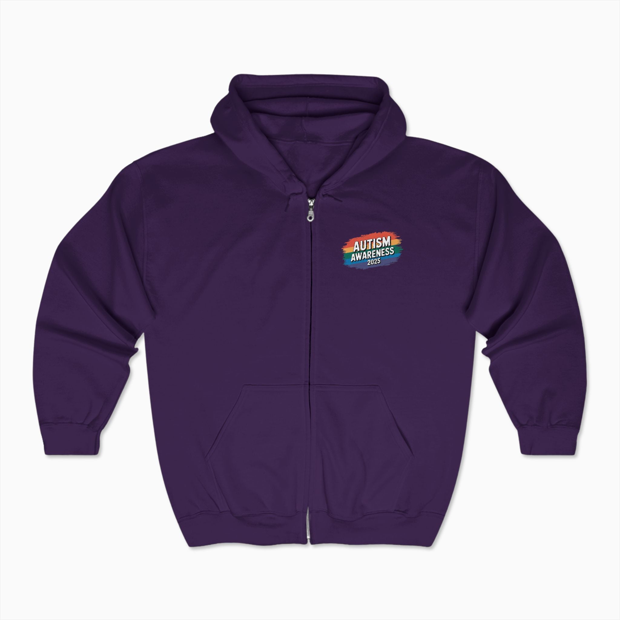 Autism Awareness 2025 - Brushstrokes of Awareness Zip Up Hoodie