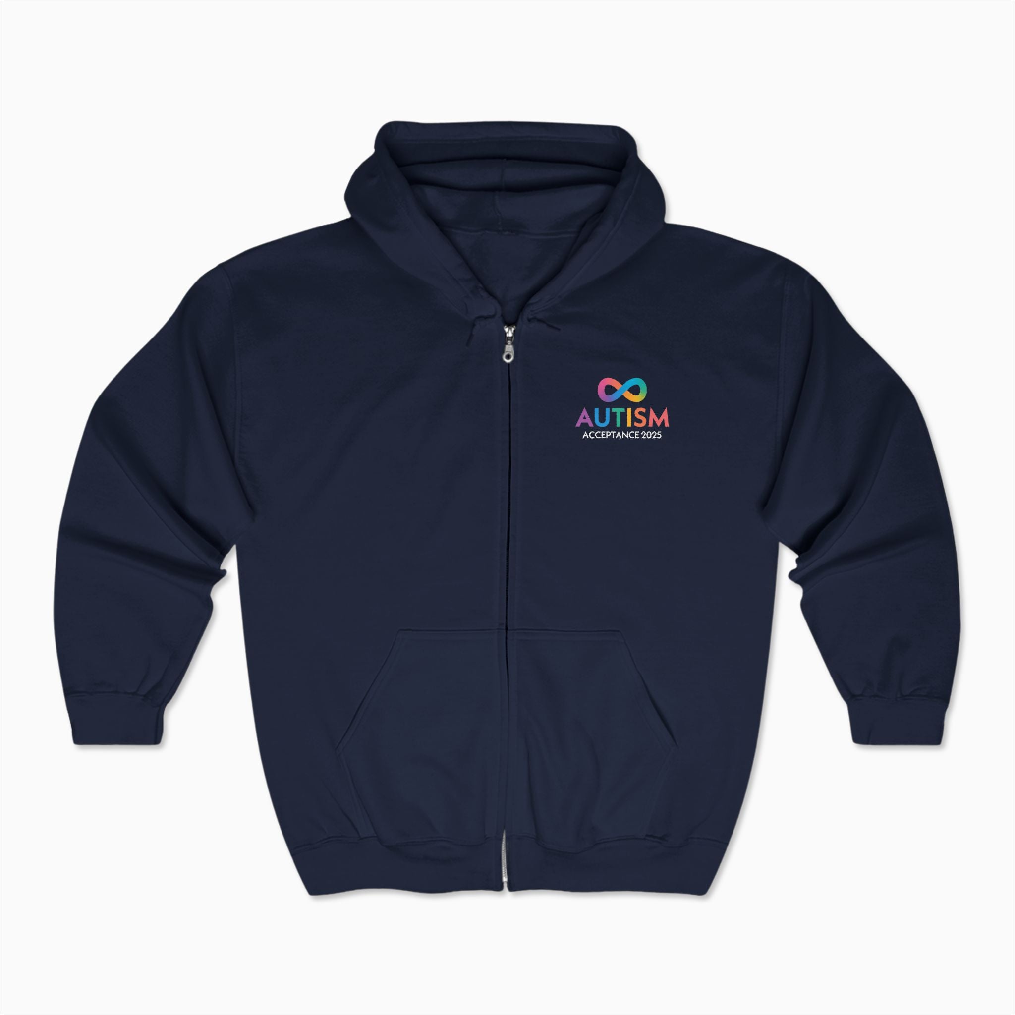 Autism Awareness 2025 - Infinity Acceptance Zip Up Hoodie