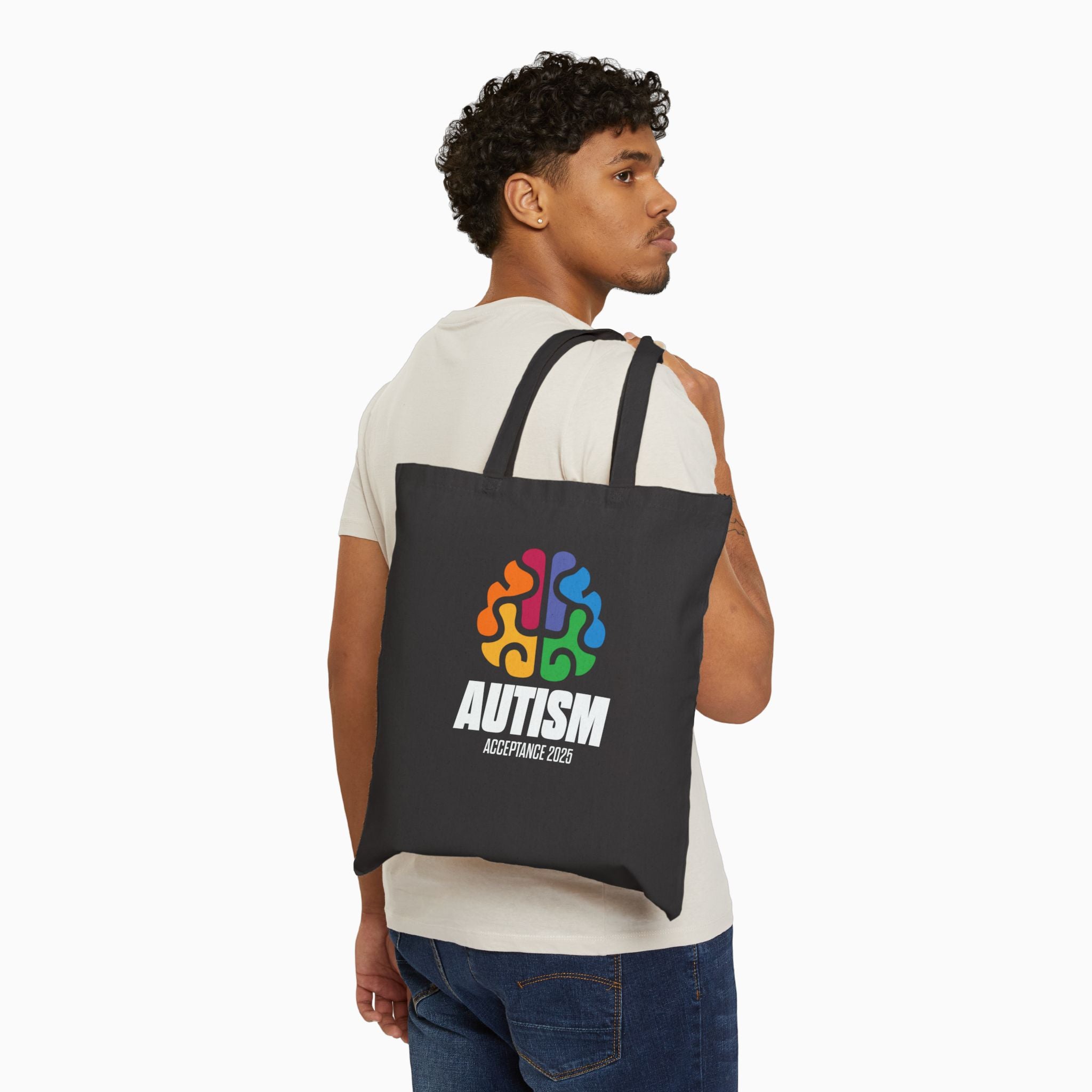 Autism Awareness 2025 - Brainbow Canvas Tote Bag