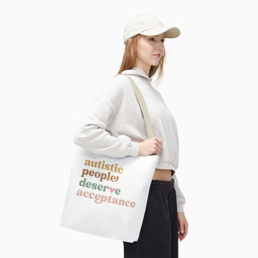 Autism Bags - Autistic People Deserve Acceptance Tote Bag - Daily Bloom