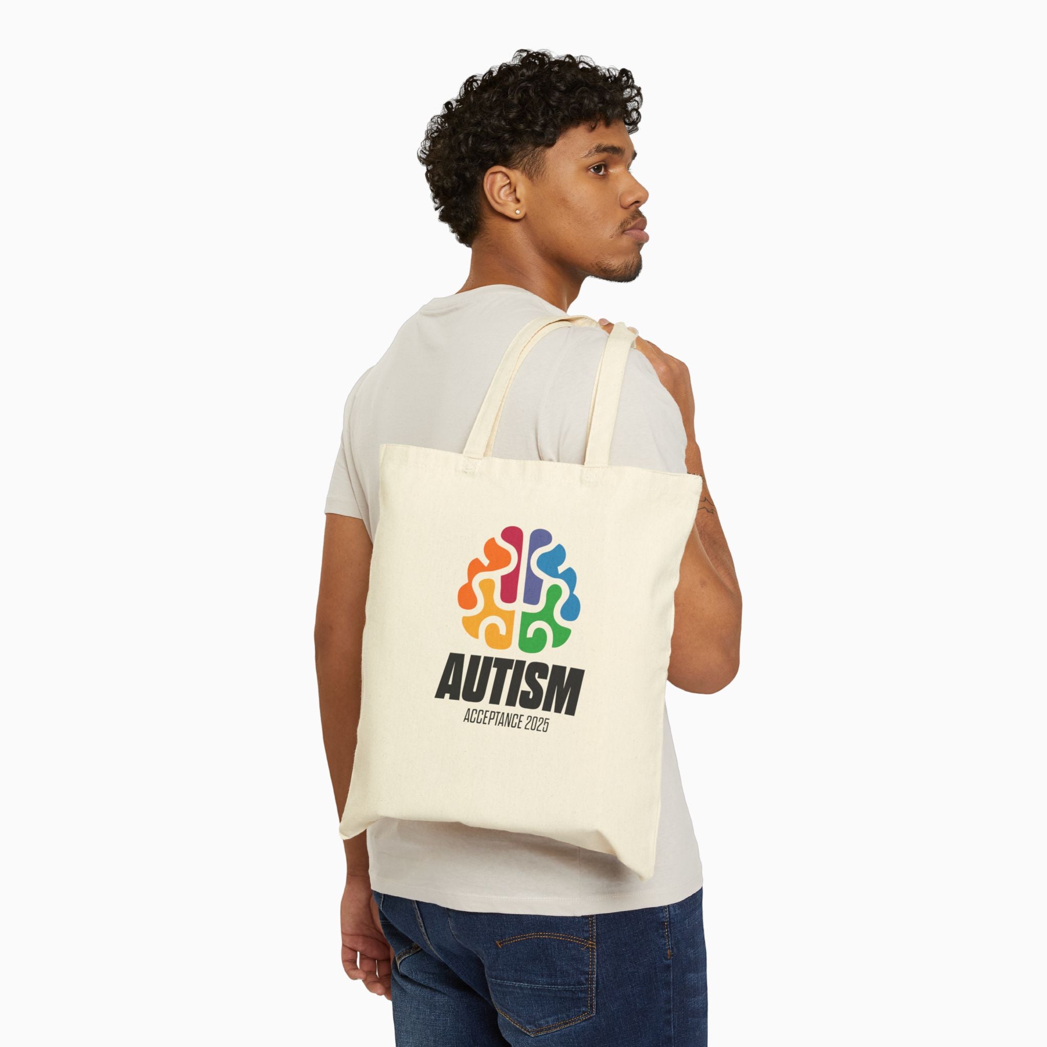 Autism Awareness 2025 - Brainbow Canvas Tote Bag