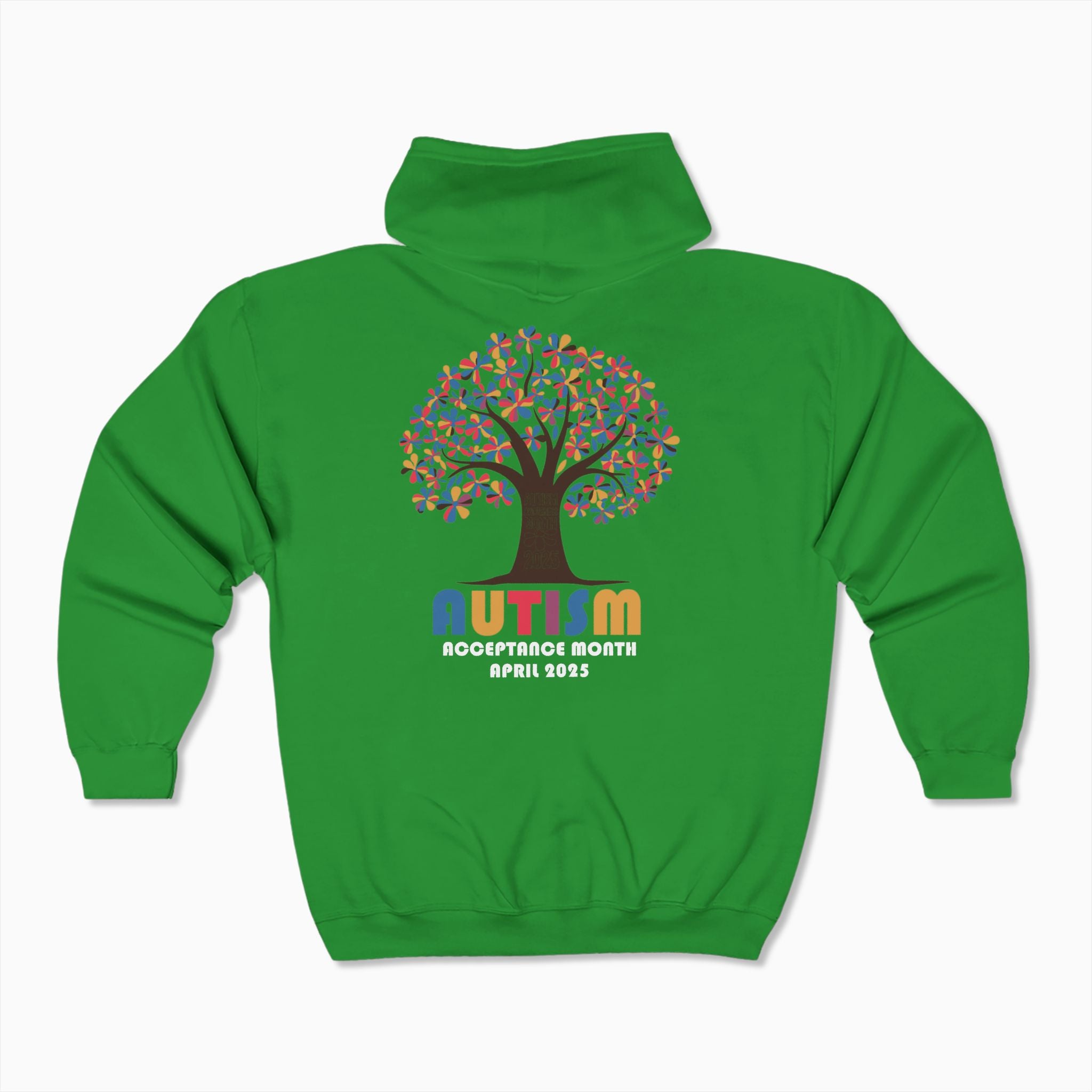 Autism Awareness 2025 - Tree of Acceptance Zip Up Hoodie