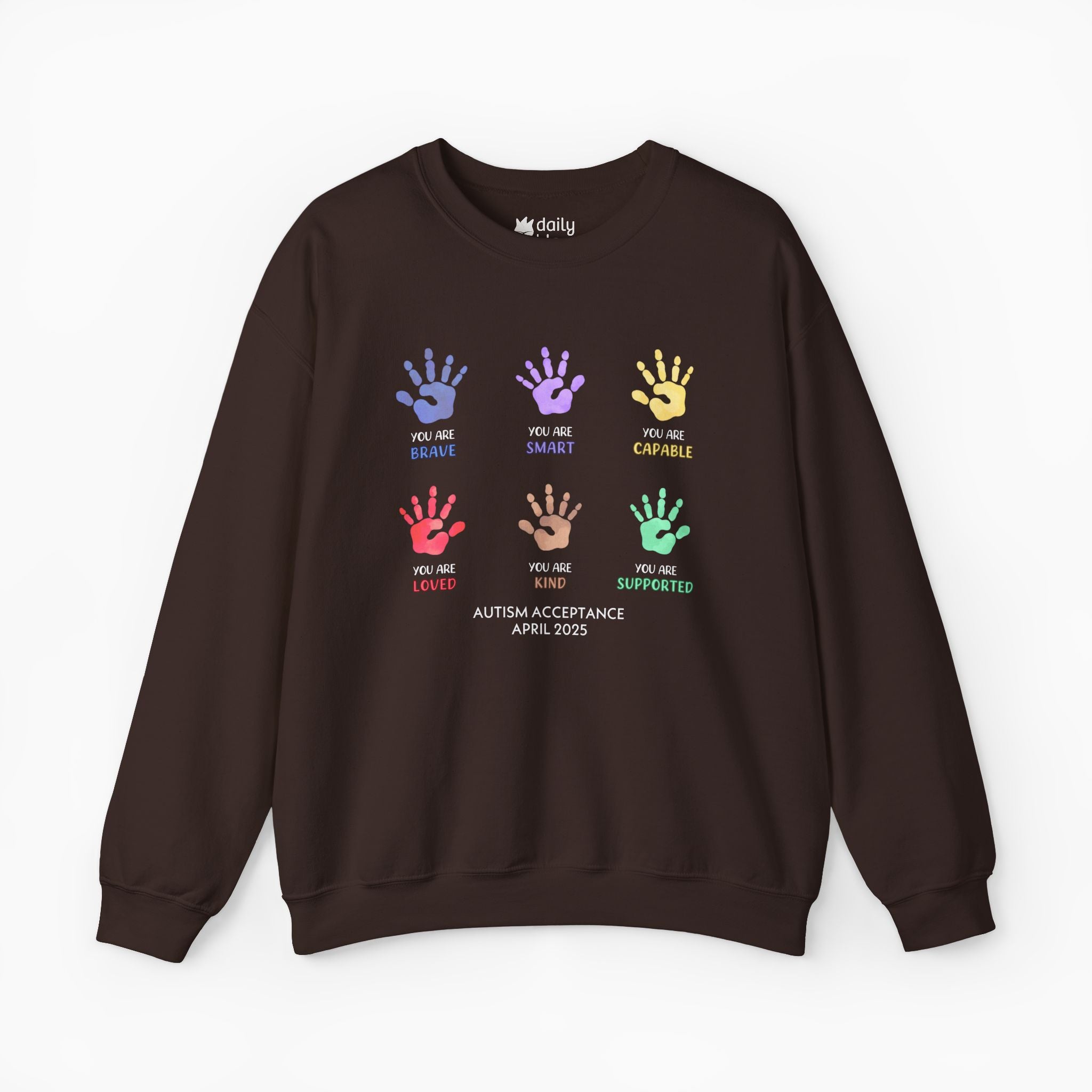 Autism Awareness 2025 - Affirmation Handprints Sweatshirt