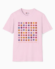 Acceptance Grows Here Flowers Tee-Light Pink-Neurodiversity, ADHD & Autism Awareness & Acceptance T-Shirt by Daily Bloom