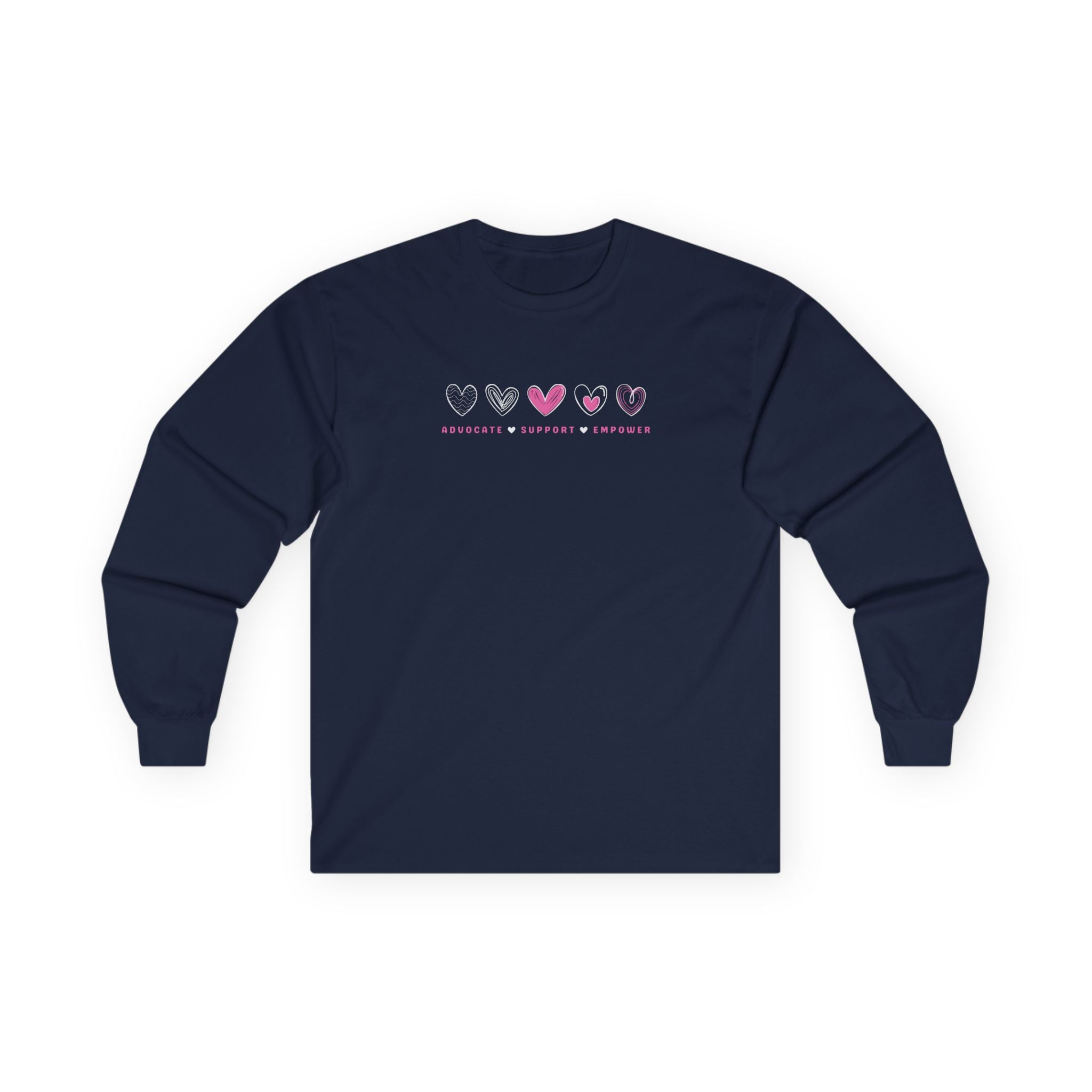 Autism Long - sleeve - Advocate Support Empower Love Hearts Long Sleeve T-Shirt - Daily Bloom