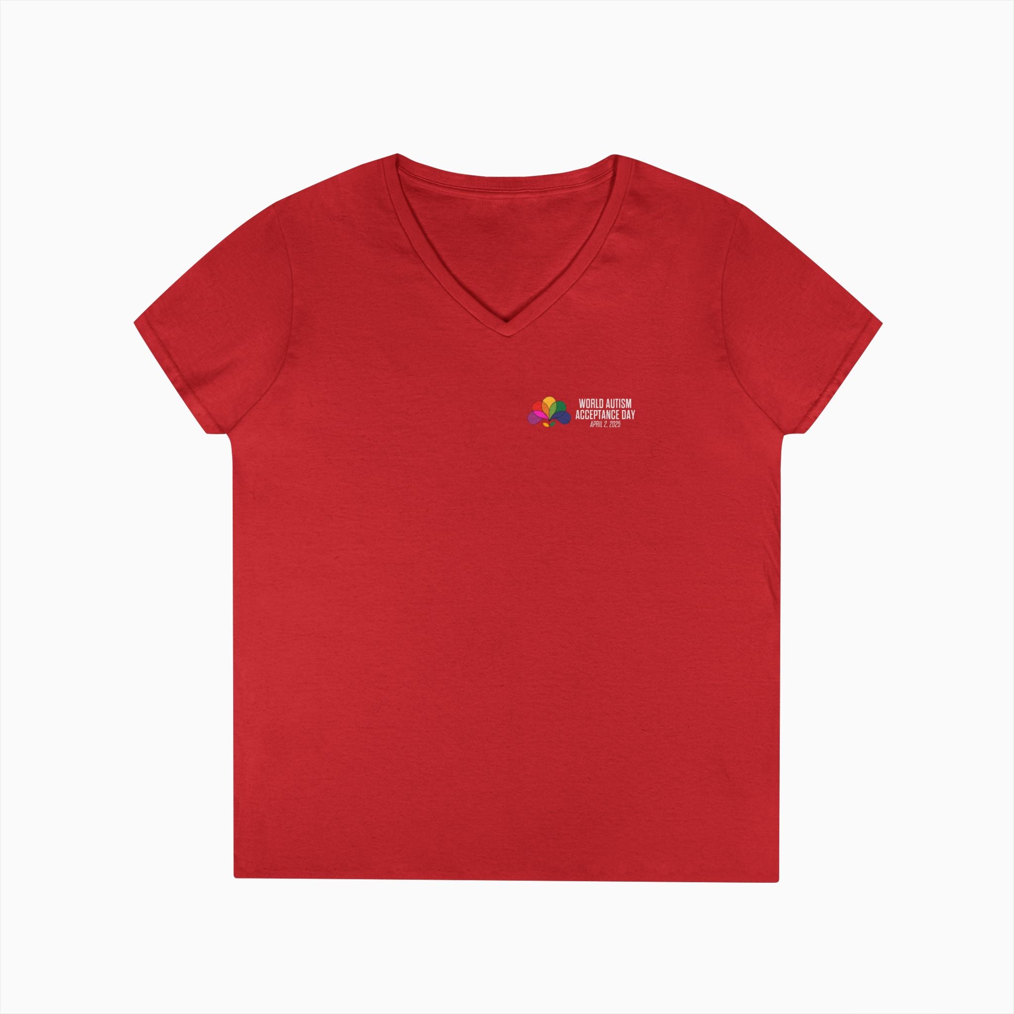 Autism Awareness 2025 - Spectrum in Bloom Ladies V-Neck T-Shirt