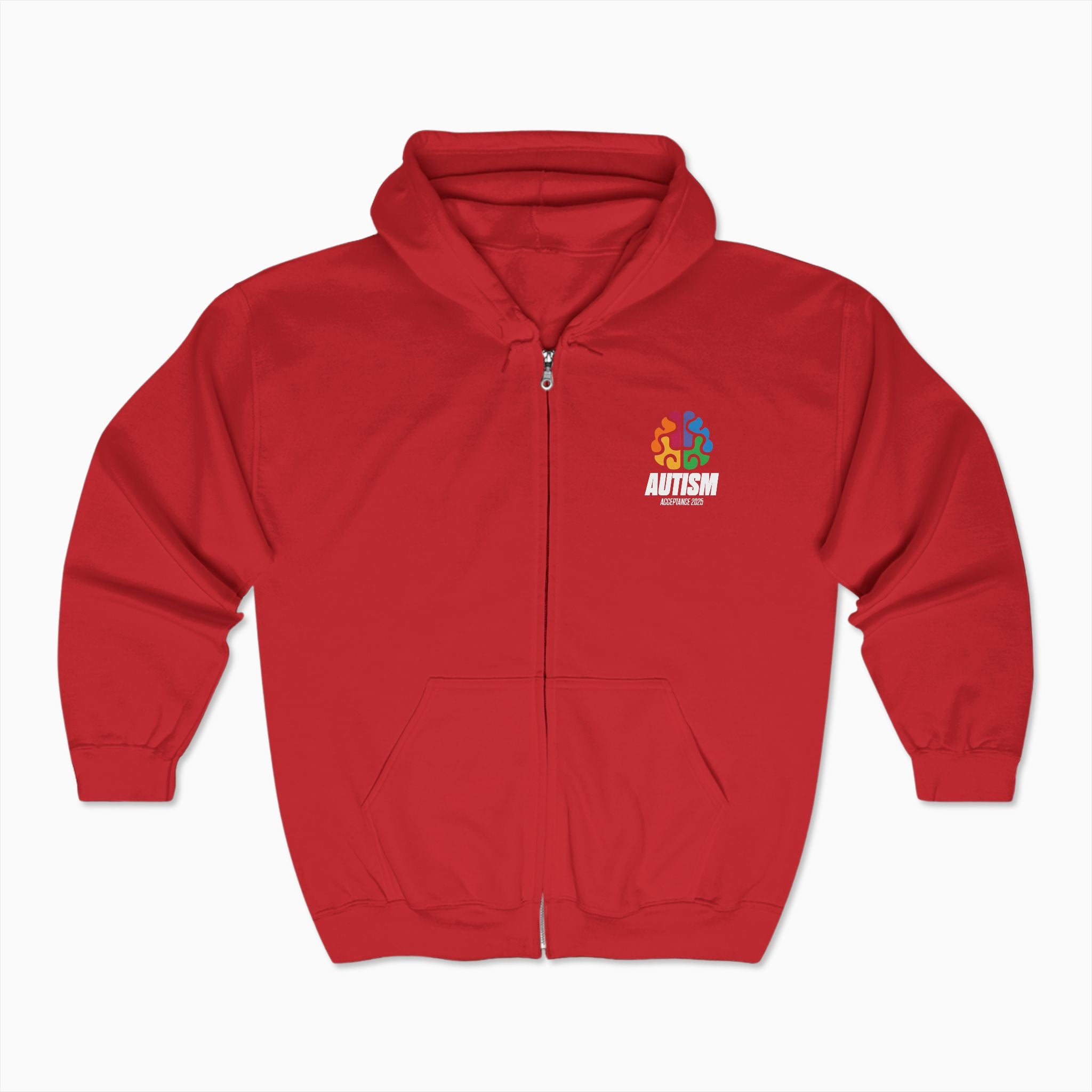 Autism Awareness 2025 - Brainbow Zip Up Hoodie