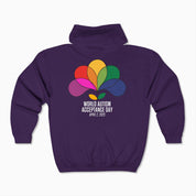 Autism Awareness 2025 - Spectrum in Bloom Zip Up Hoodie