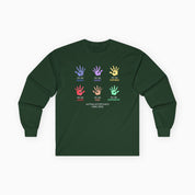 Autism Awareness 2025 - Affirmation Handprints Long Sleeve Tee