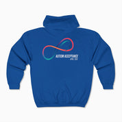 Autism Awareness 2025 - Loop of Acceptance Zip Up Hoodie