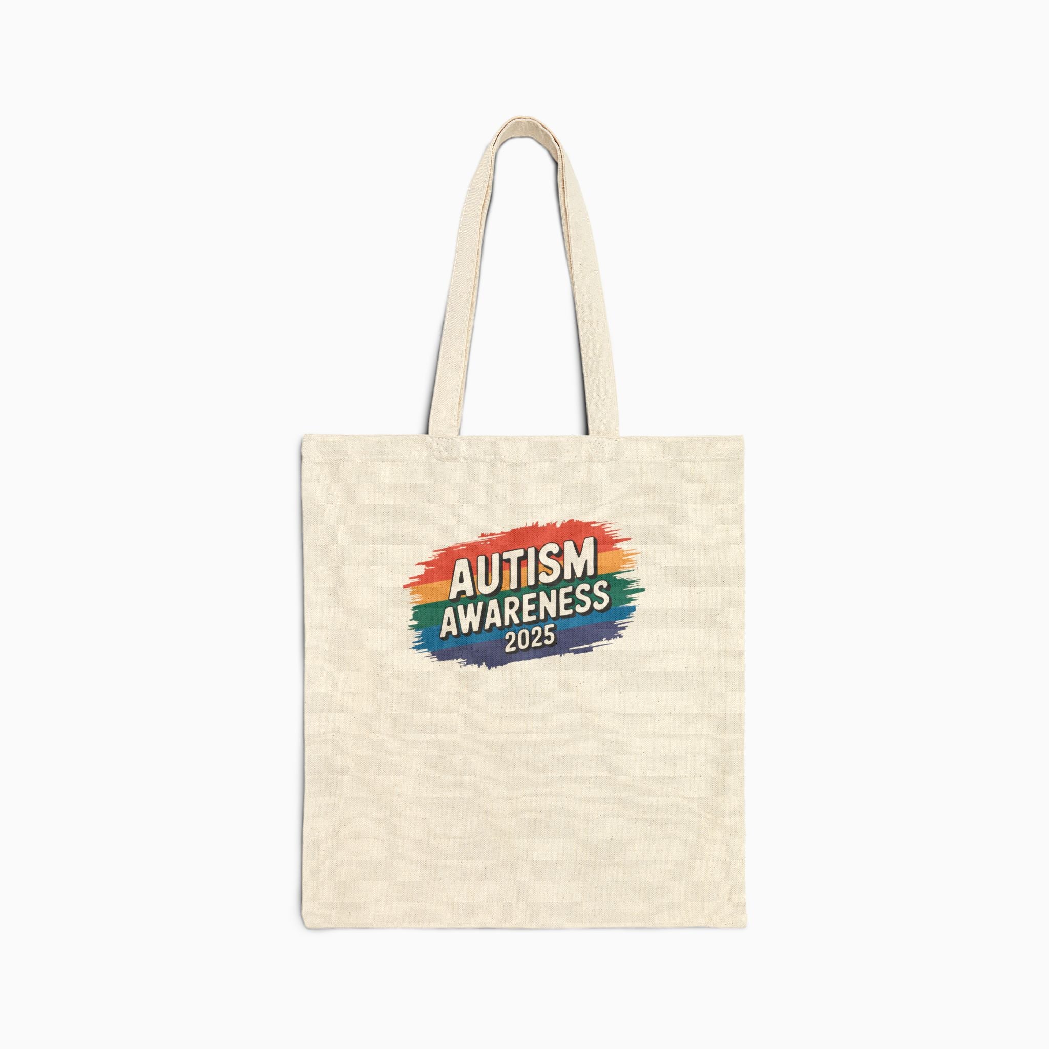Autism Awareness 2025 - Brushstrokes of Awareness Canvas Tote Bag