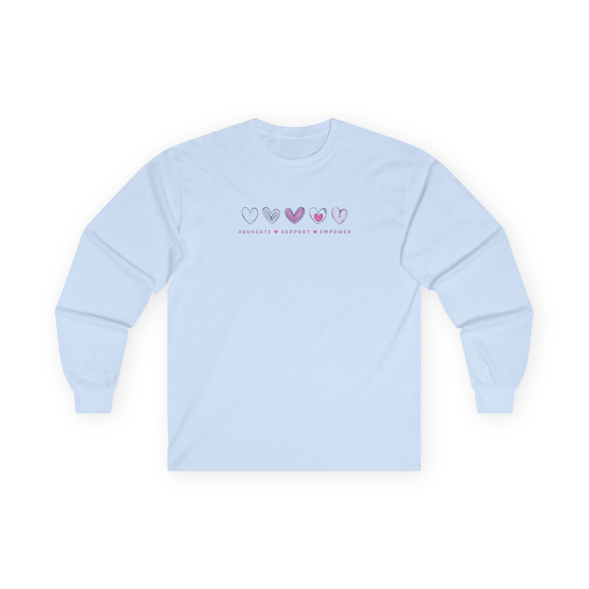 Autism Long - sleeve - Advocate Support Empower Love Hearts Long Sleeve T-Shirt - Daily Bloom