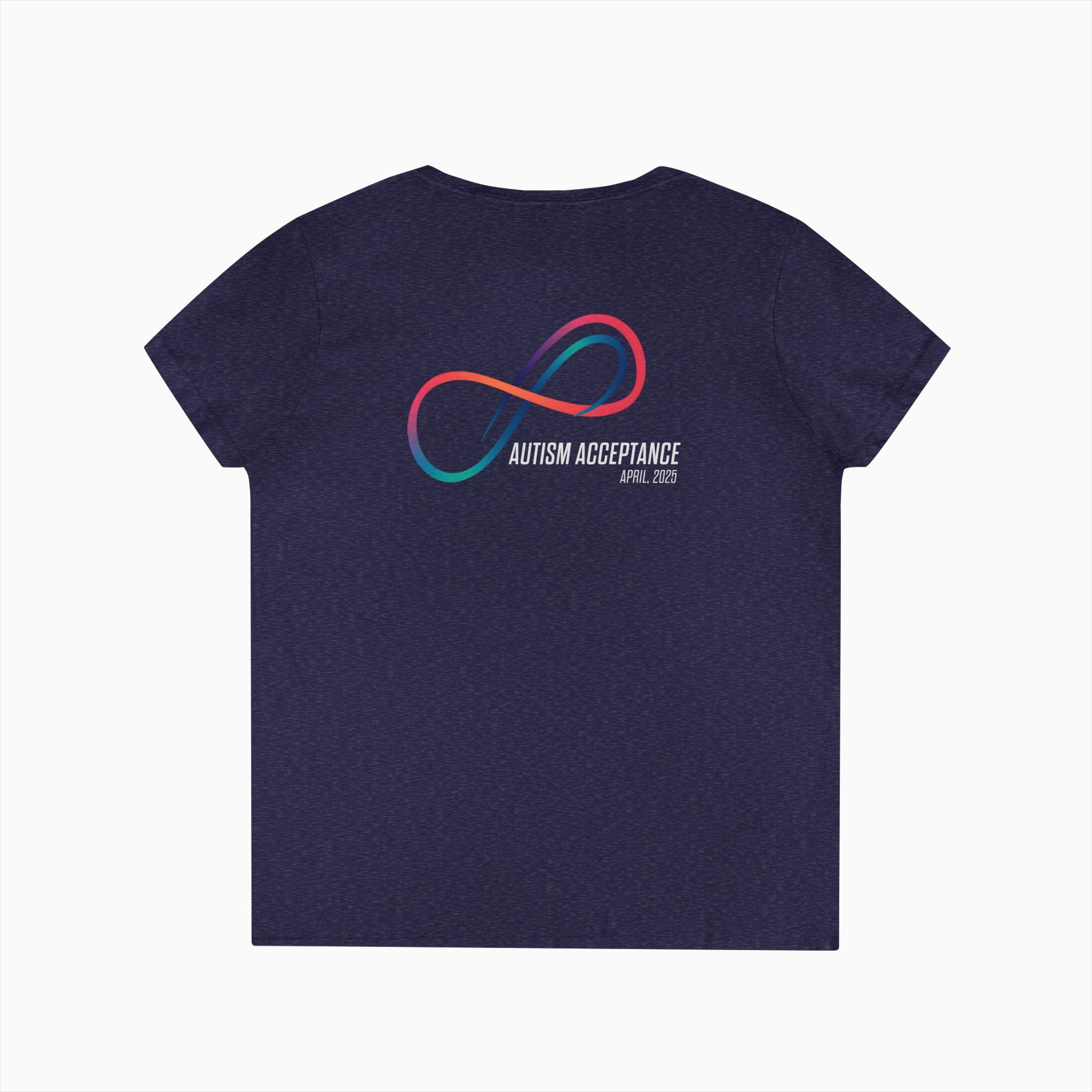 Autism Awareness 2025 - Loop of Acceptance Ladies V-Neck T-Shirt