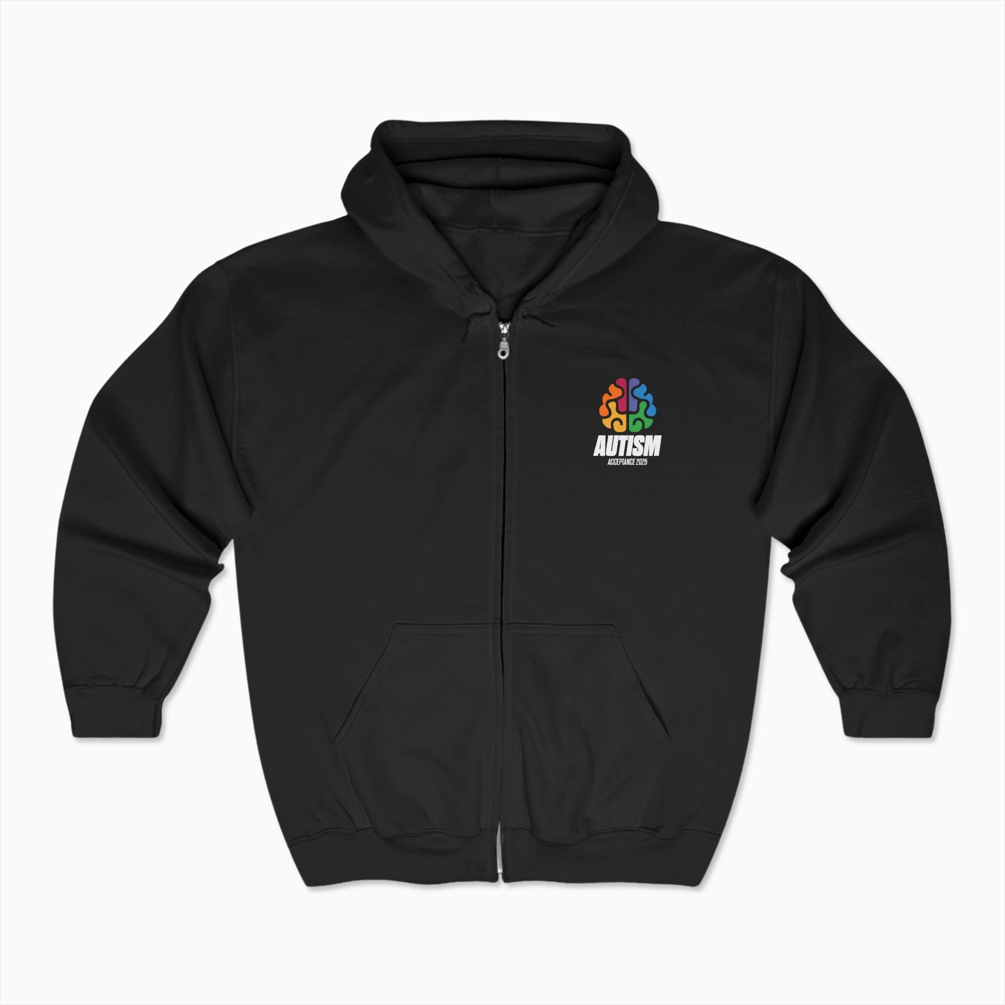 Autism Awareness 2025 - Brainbow Zip Up Hoodie