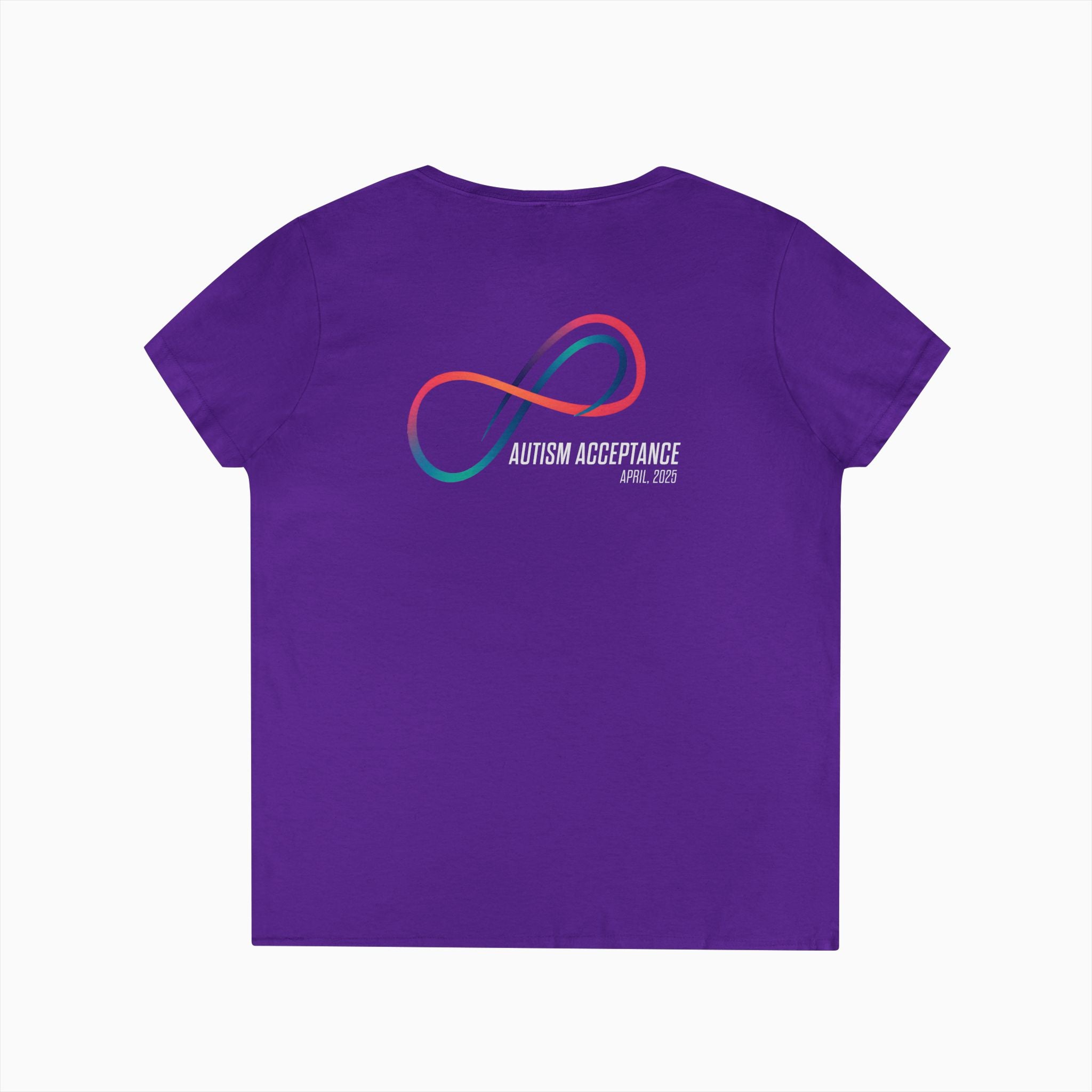 Autism Awareness 2025 - Loop of Acceptance Ladies V-Neck T-Shirt