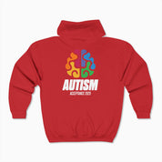 Autism Awareness 2025 - Brainbow Zip Up Hoodie