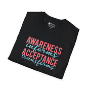 Awareness Informs Acceptance Transforms Tee-Neurodiversity, ADHD & Autism Awareness & Acceptance T-Shirt by Daily Bloom