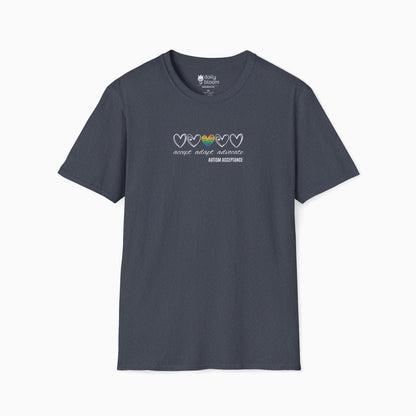 Accept Adapt Advocate Rainbow Love Heart Tee