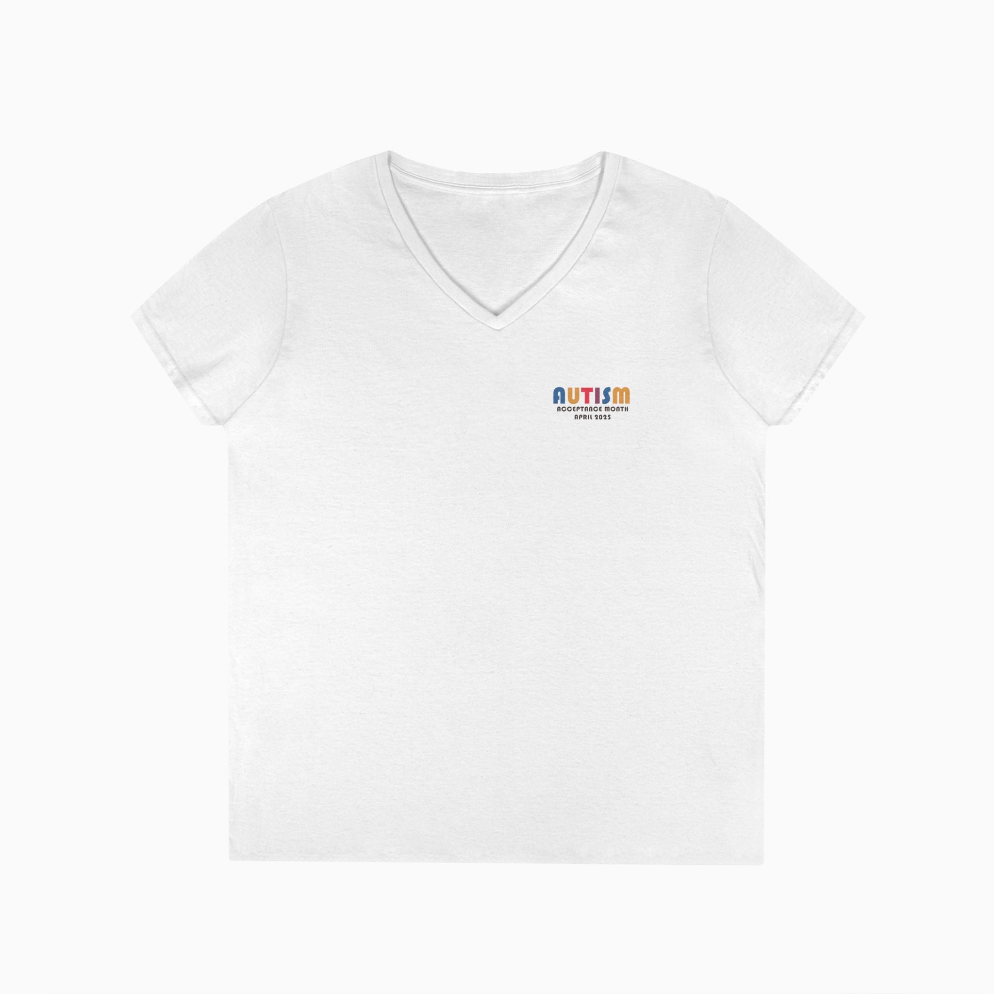 Autism Awareness 2025 - Tree of Acceptance Ladies V-Neck T-Shirt