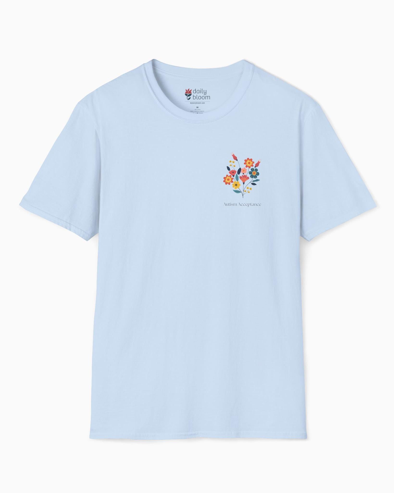 Advocate Support Empower Tee-Light Blue-Neurodiversity, ADHD & Autism Awareness & Acceptance T-Shirt by Daily Bloom