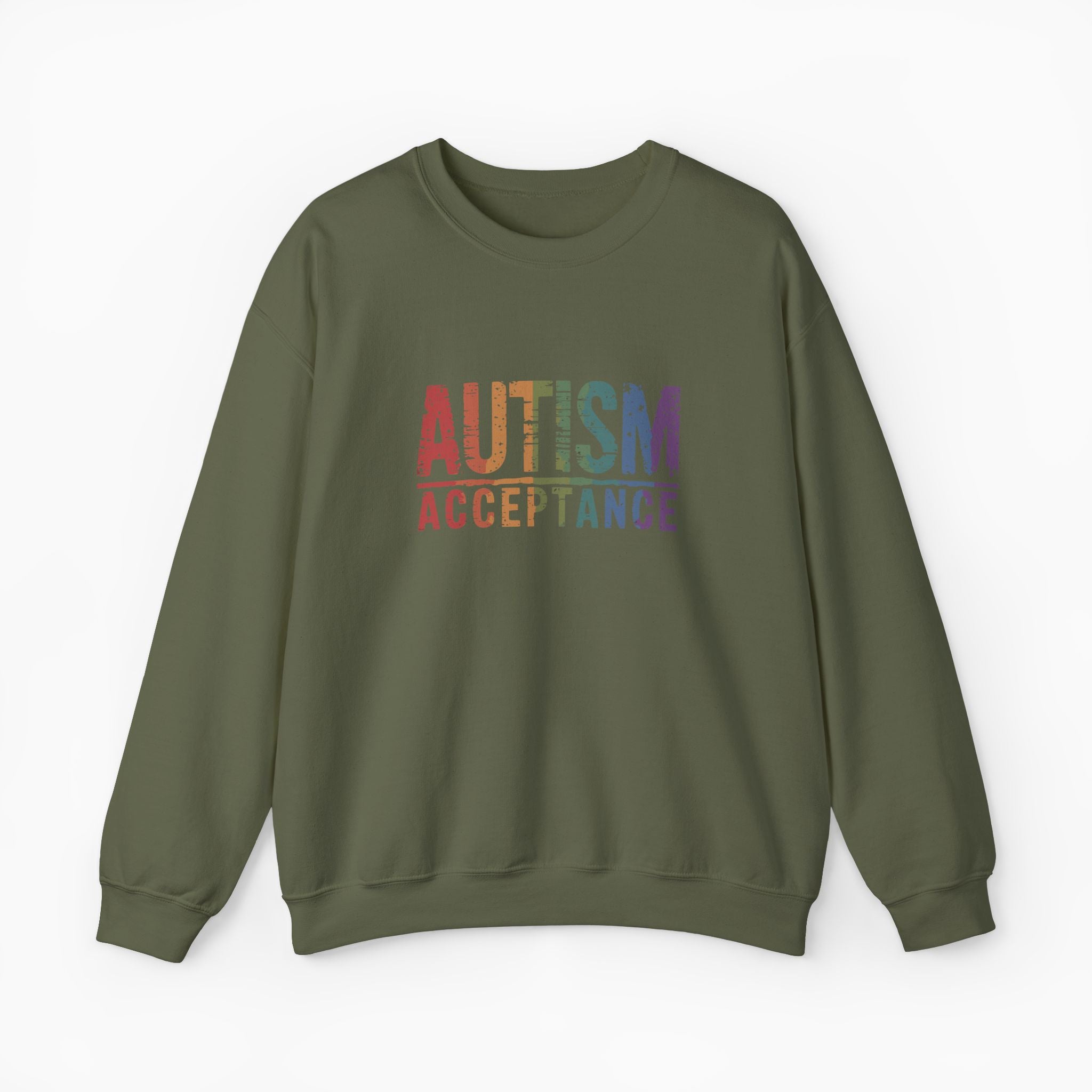 Autism Acceptance Grunge Rainbow Sweatshirt