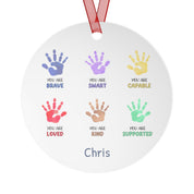 Handprint Affirmations Personalized Ornament