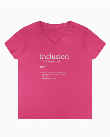 Autism V - neck - Inclusion Definition - Southern Style Ladies V - Neck T-Shirt - Daily Bloom
