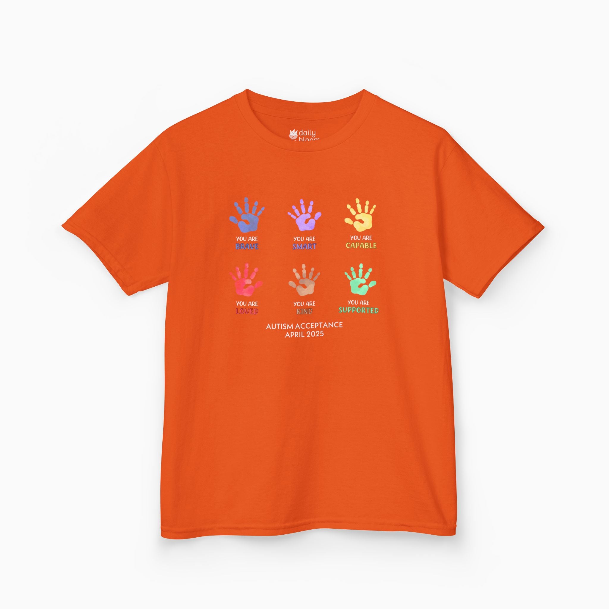 Autism Awareness 2025 - Affirmation Handprints Youth T-Shirt