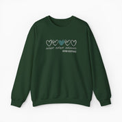 Accept Adapt Advocate Love Hearts Sweatshirt