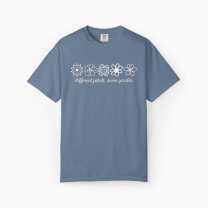 Different Petals Same Garden Flower Sketches Comfort Colors Tee