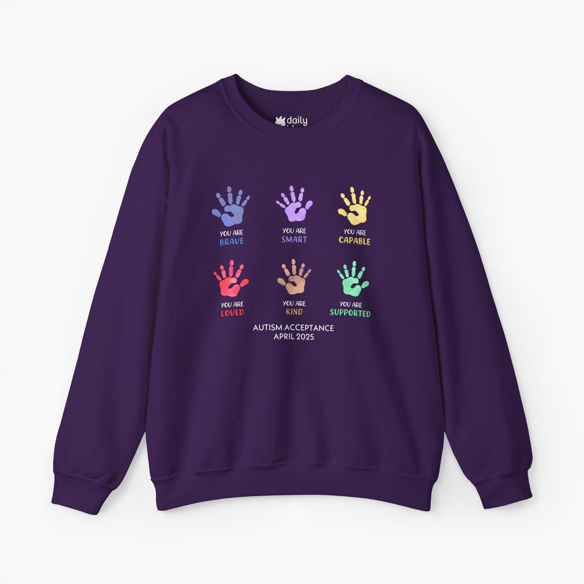 Autism Awareness 2025 - Affirmation Handprints Sweatshirt