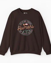 Helping Young Humans Do Mighty Things Sweatshirt-Dark Chocolate-Neurodiversity, ADHD & Autism Awareness & Acceptance Sweatshirt by Daily Bloom