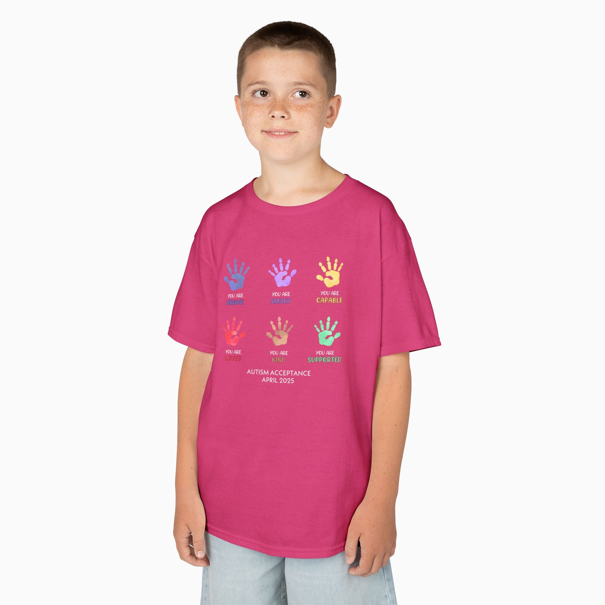 Autism Awareness 2025 - Affirmation Handprints Youth T-Shirt