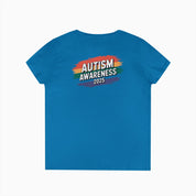 Autism Awareness 2025 - Brushstrokes of Awareness Ladies V-Neck T-Shirt