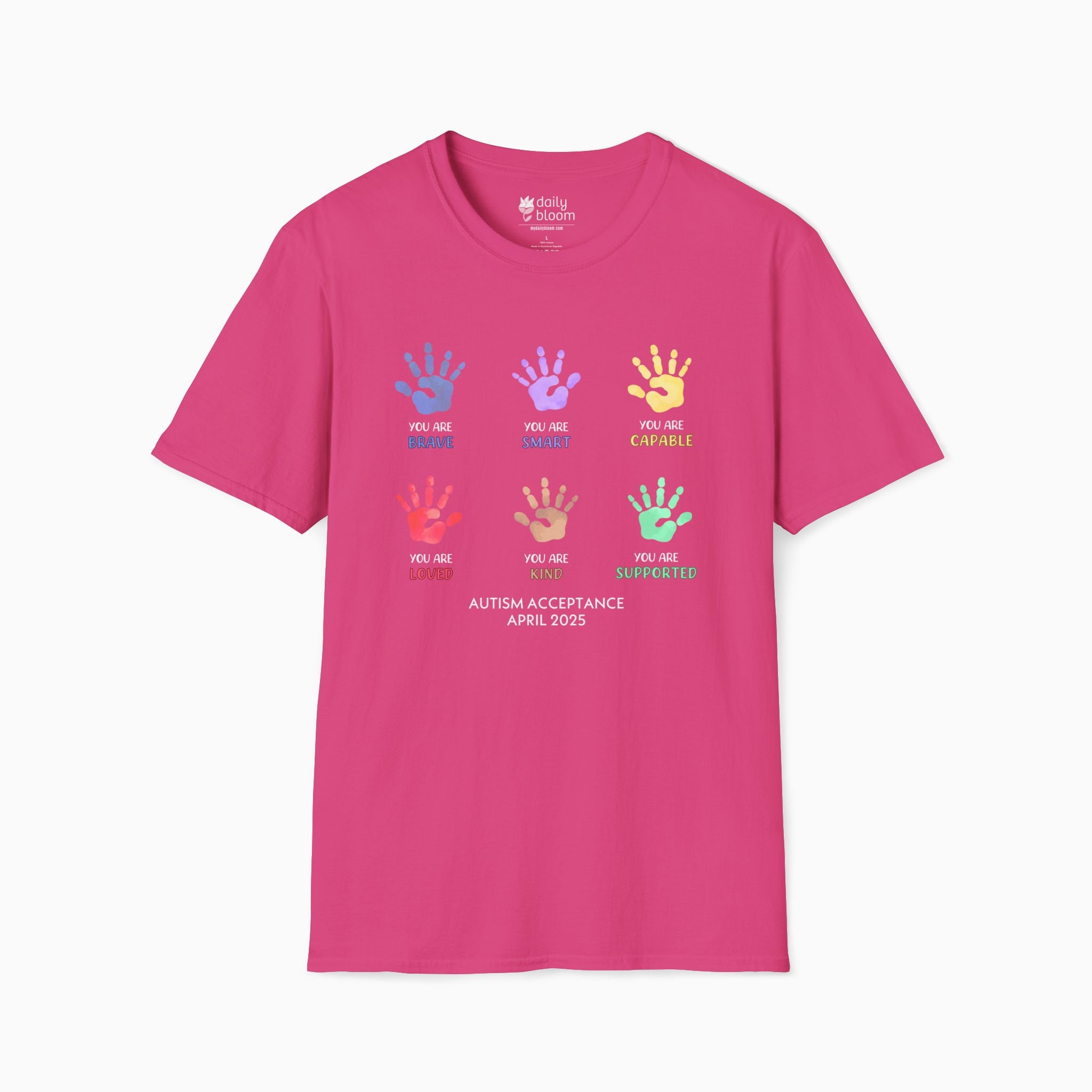 Autism Awareness 2025 - Affirmation Handprints T-Shirt