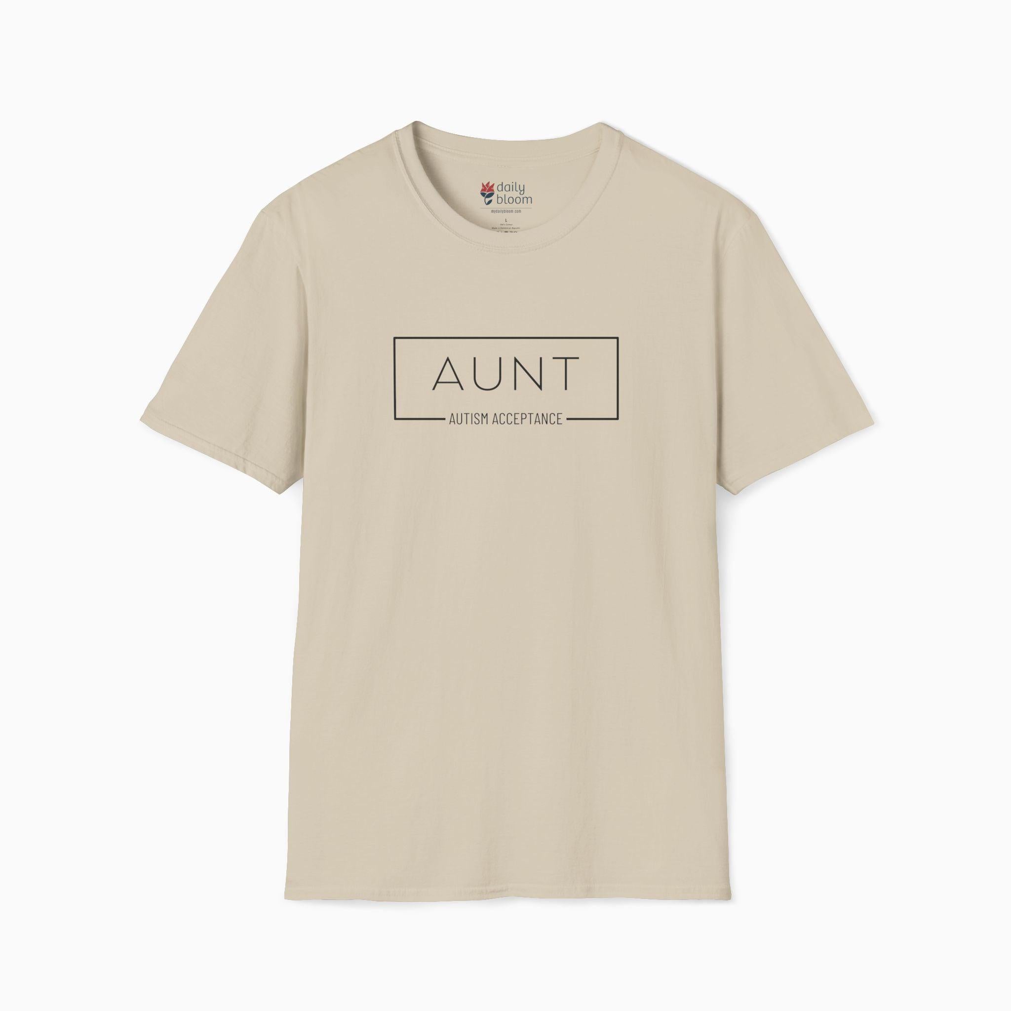 Aunt Box Tee-Sand-Neurodiversity, ADHD & Autism Awareness & Acceptance T-Shirt by Daily Bloom
