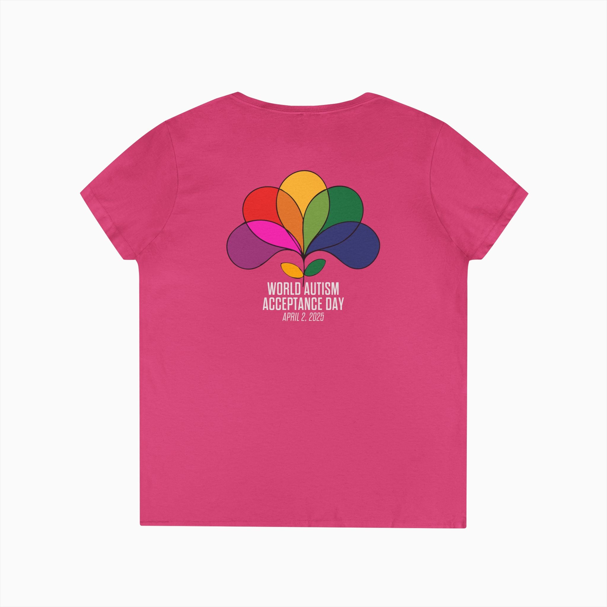 Autism Awareness 2025 - Spectrum in Bloom Ladies V-Neck T-Shirt