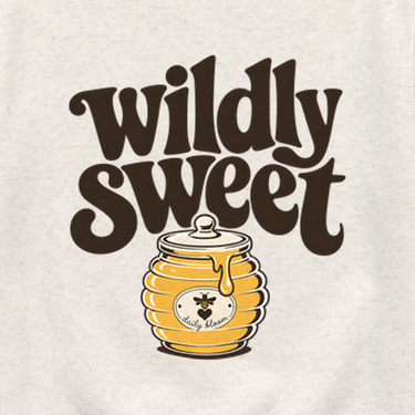 Wildly Sweet Toddler Sweatshirt Natural Heather kids clothes, back design close-up