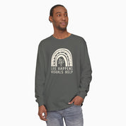 Life Happens Visuals Help Comfort Colors Long Sleeve T-Shirt