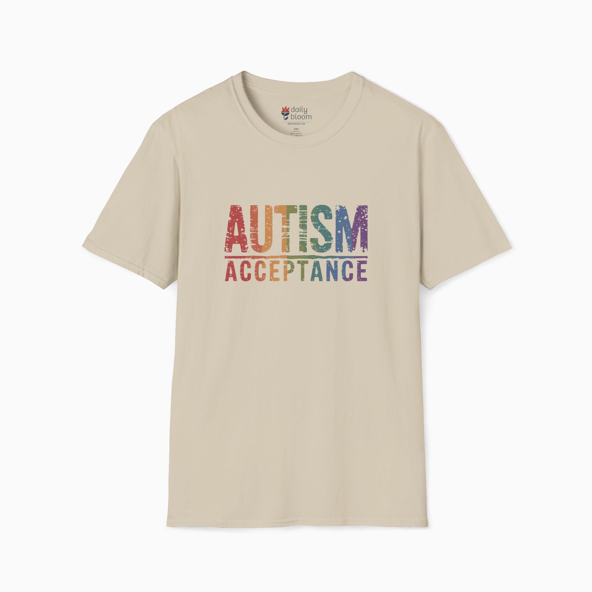Autism Acceptance Grunge Rainbow Tee